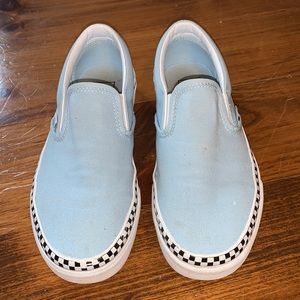 baby blue women’s size 7 slip on vans